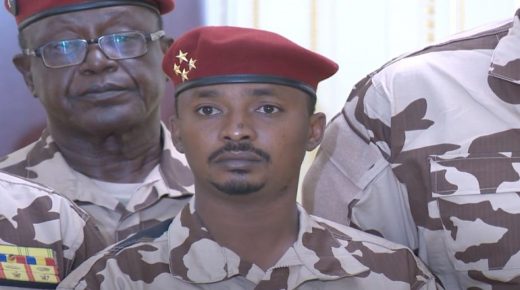N'DJAMENA, CHAD - APRIL 20: (----EDITORIAL USE ONLY – MANDATORY CREDIT - "PRESIDENCY OF CHAD / HANDOUT" - NO MARKETING NO ADVERTISING CAMPAIGNS - DISTRIBUTED AS A SERVICE TO CLIENTS----) A screen grab captured from a video shows General Mahamat Idriss Deby Itno, son of late Chadian President Idris Deby Itno, who lost his life in front line, after the son Mahamat Idriss Deby Itno was announced as Chairman of the Transitional Military Council of Chad by Chadian Army Speaker Azem Bermandoa Agouna on state television in N'Djamena, Chad on April 20, 2021. It is also stated that after the death of President Itno, the Transition Military Council was established. ( Chadian Presidency - Anadolu Agency )
